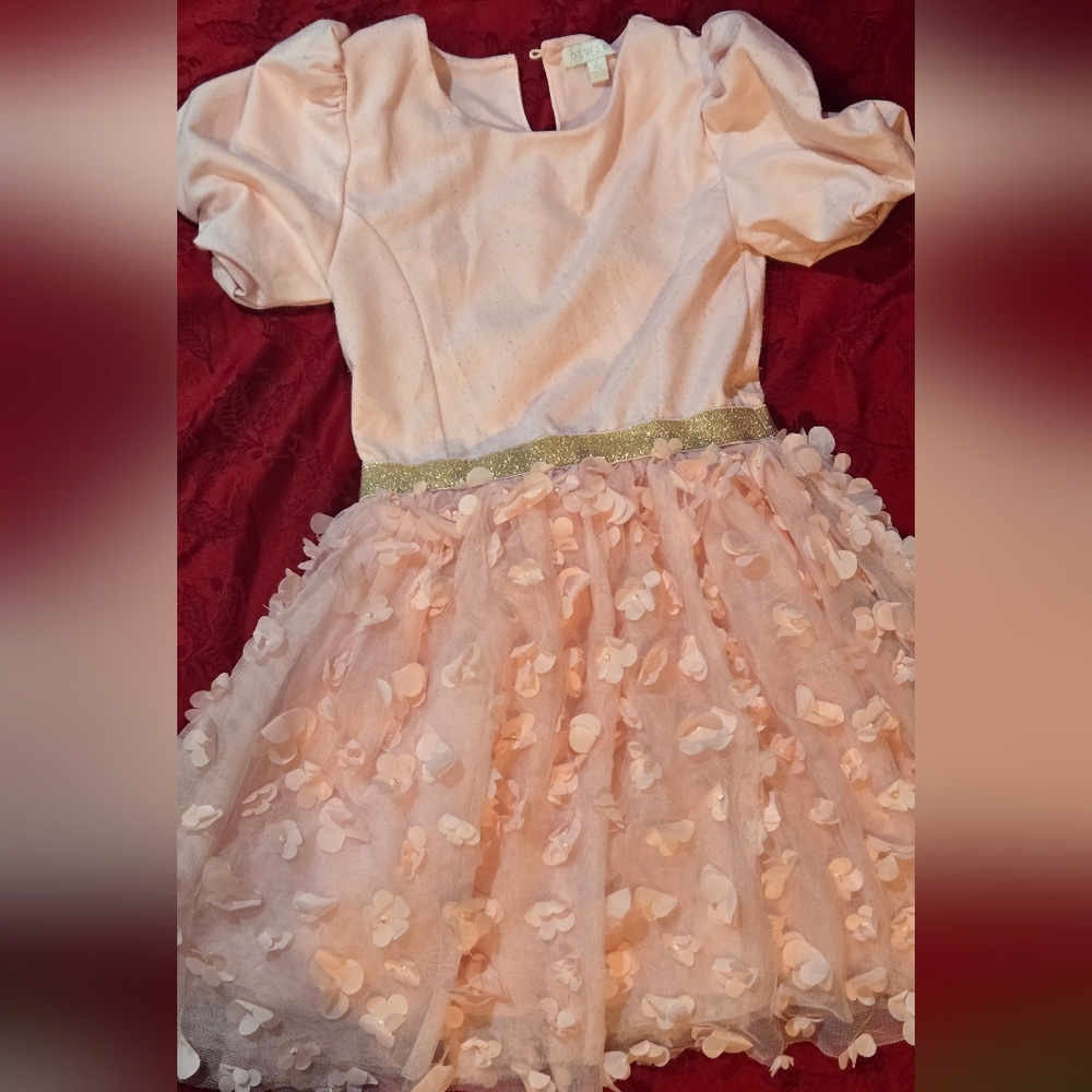 btween Pink Floral Kids Formal Dress